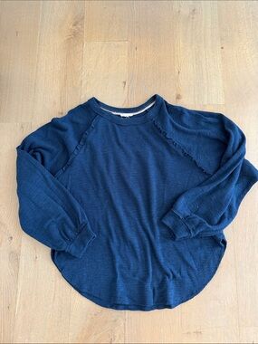 Pilcro Navy Crewneck Long-Sleeve Pullover